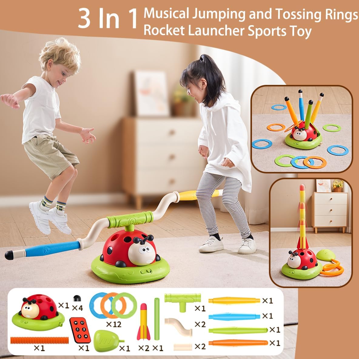 Adventure Exploration Set - 3-in-1 Ring Toss and Rocket Games