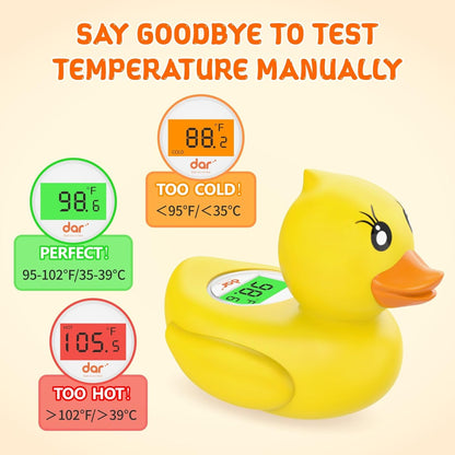 Digital Baby Bath Thermometer with 3 Color Display and Temperature Alert