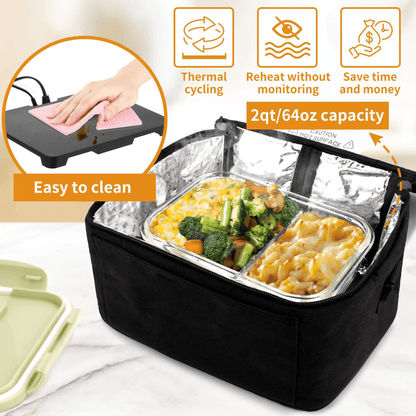 Electric Portable Lunchbox Food Warmer with 3-in-1 Connection