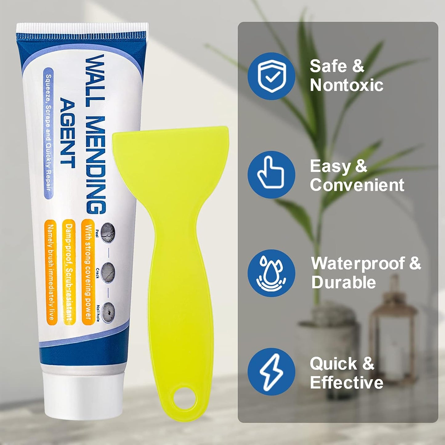 QuickFix Wall Repair Compound with Precision Tip | Fast-Drying for Smooth Finish | Ideal for Plaster, Concrete & Painted Surfaces