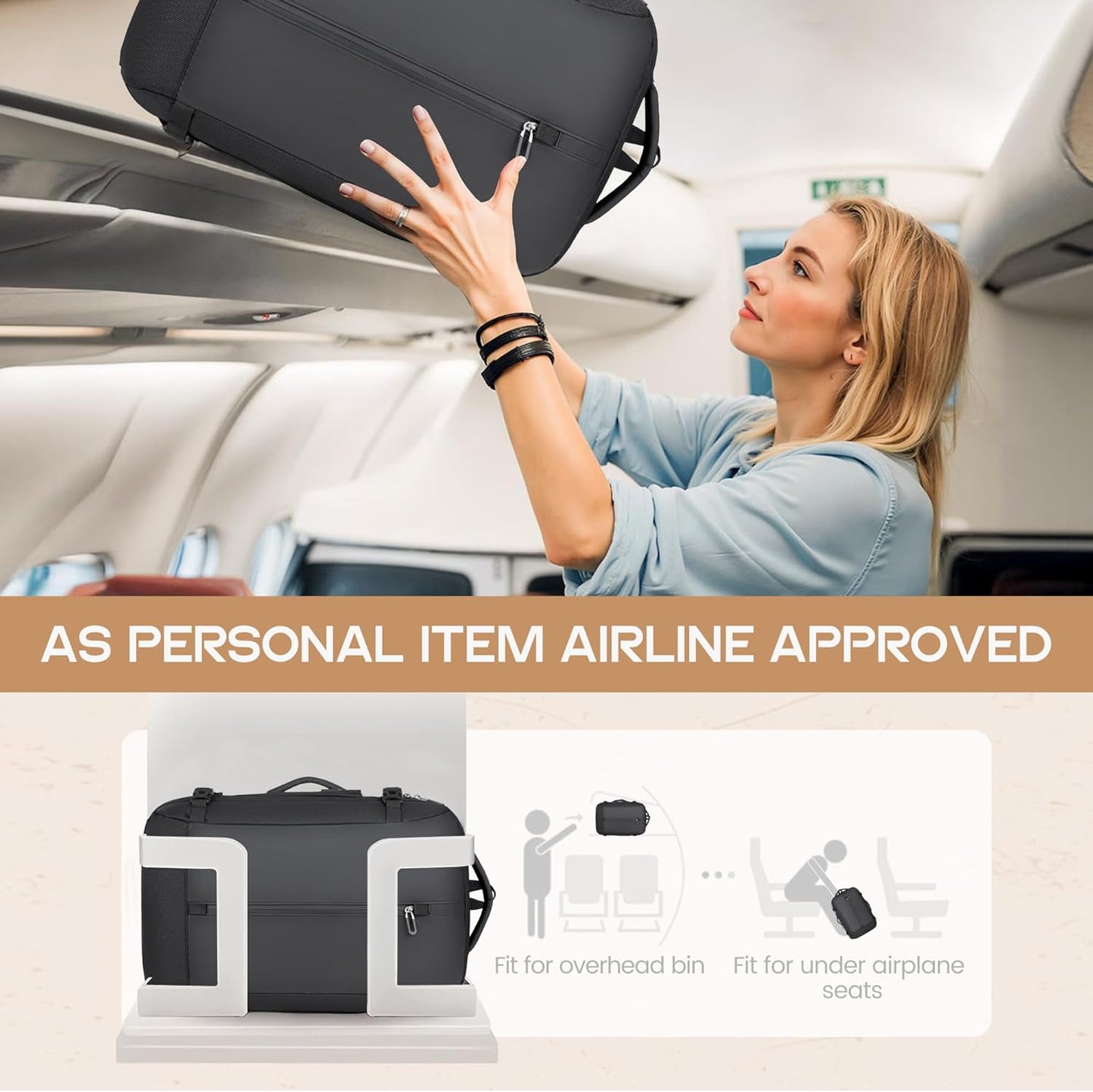 Expandable 40L Waterproof Travel Backpack with USB Port & 17" Laptop Compartment