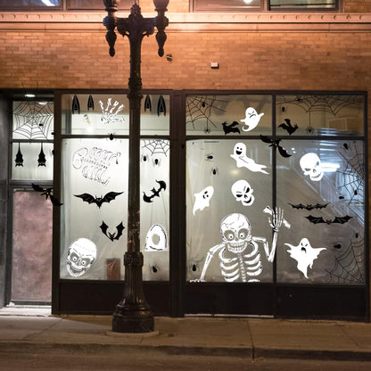 140-Piece Spooky Window Stickers for Halloween Fun