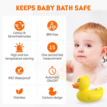 Digital Baby Bath Thermometer with 3 Color Display and Temperature Alert