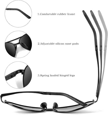 Aviator Sunglasses with Polarized Lenses