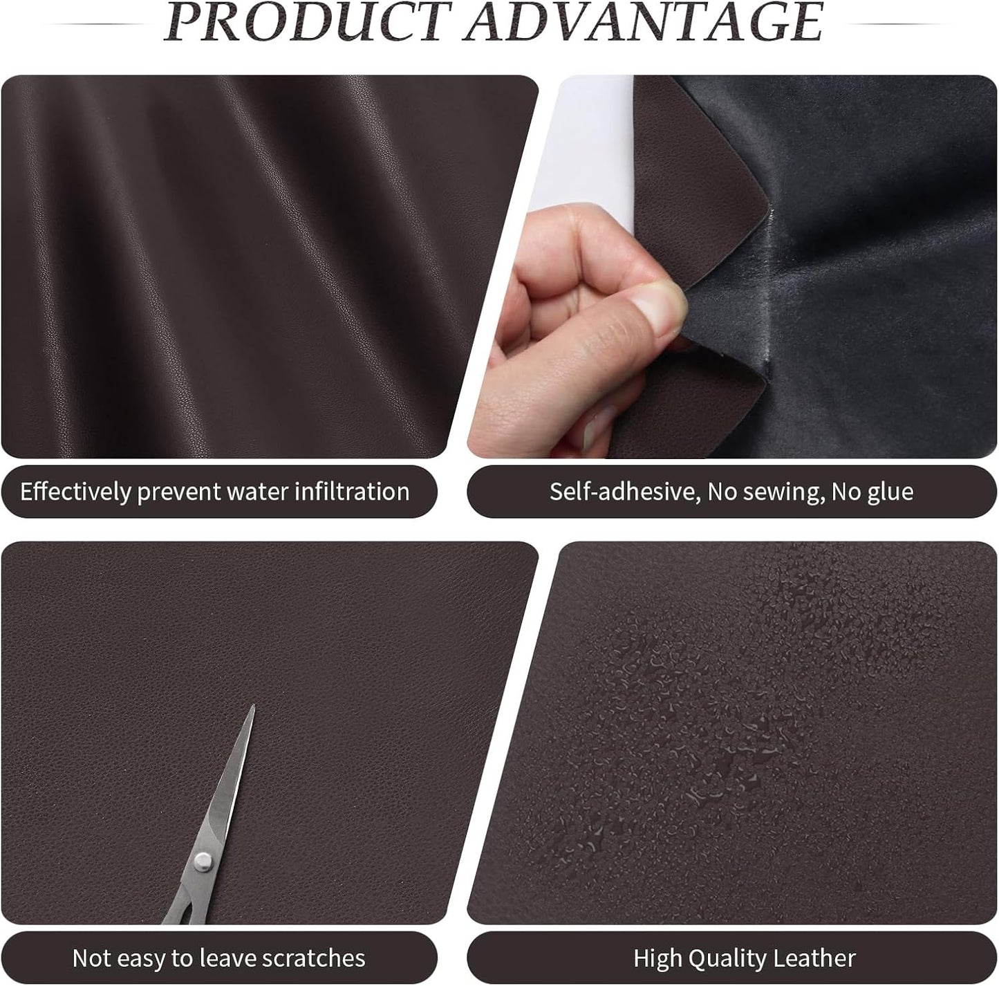 Self-Adhesive Leather Repair Patch 50 × 138 cm | Customizable Stick-On Patches for Sofas, Car Seats & Bags | Durable Adhesion without Sewing