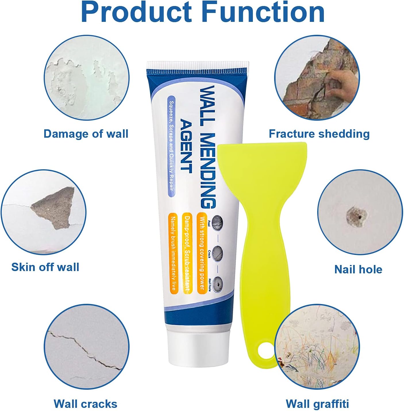 QuickFix Wall Repair Compound with Precision Tip | Fast-Drying for Smooth Finish | Ideal for Plaster, Concrete & Painted Surfaces