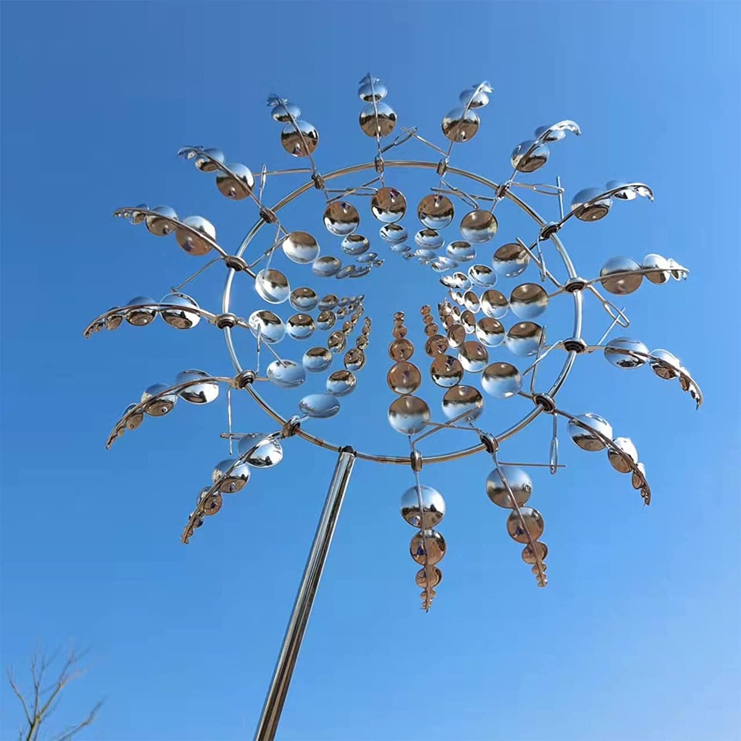 Kinetic Metal Wind Spinner Windmill for Outdoor Garden Decor - Anti-Rust