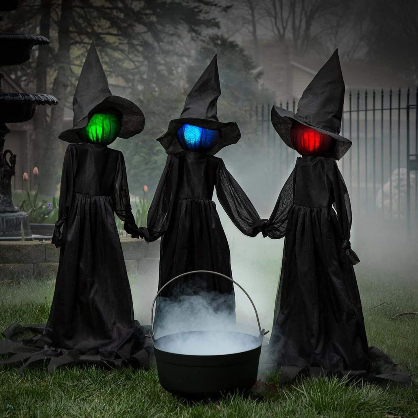 Set of 3 Glowing Halloween Witches – HexaGlow