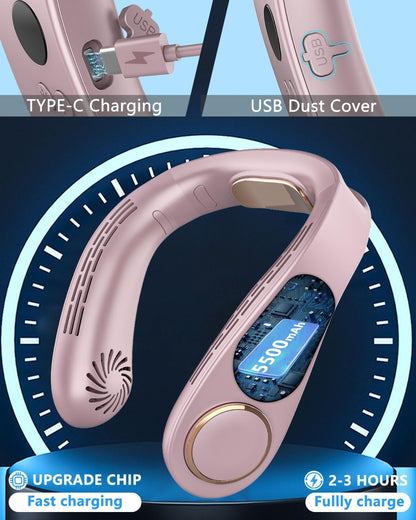 Bladeless Neck Fan with Cooling Plate and LED Display – Neck Cooler Pro