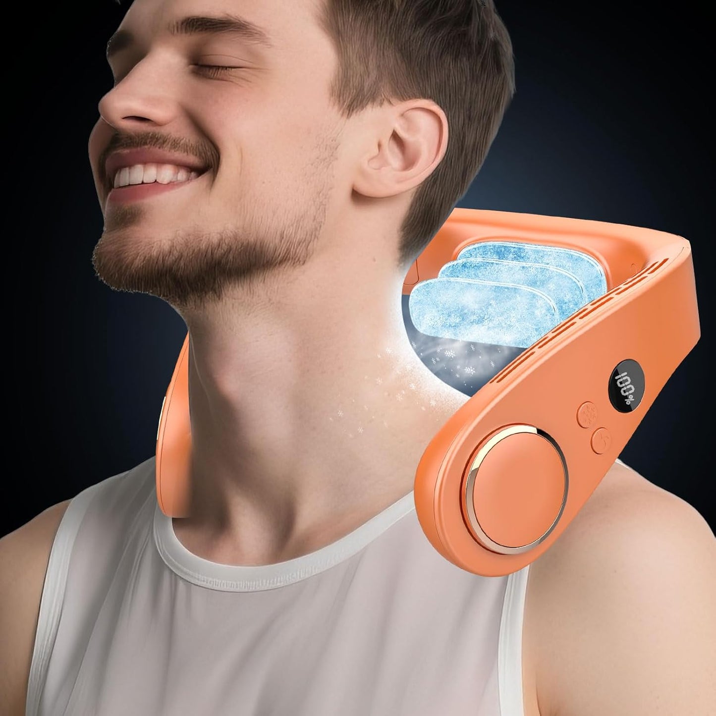 Bladeless Neck Fan with Cooling Plate and LED Display – Neck Cooler Pro