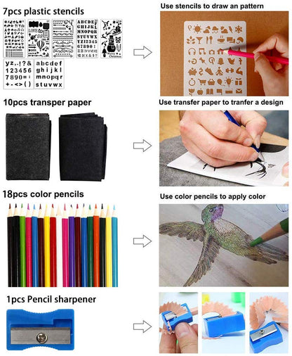 Wood Burning Kit with Pyrography Pen for Crafting