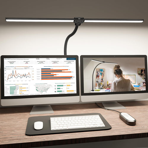 Clamp-On LED Desk Light with Adjustable Brightness
