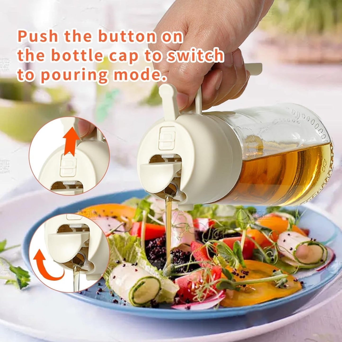 Dual-Function Oil Pourer Bottle for Nutritious Cooking