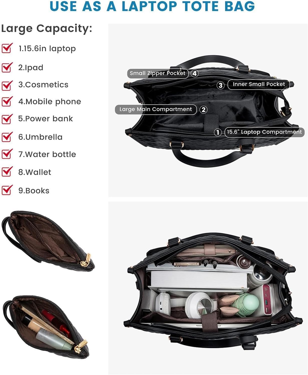 Insulated Lunch and Laptop Bag for Travel and Work - 2-in-1 Design