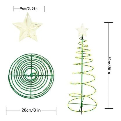 Solar Christmas Tree Light | LED Iron Art Ornament | Waterproof & Auto-Controlled | Warm White & Multicolor