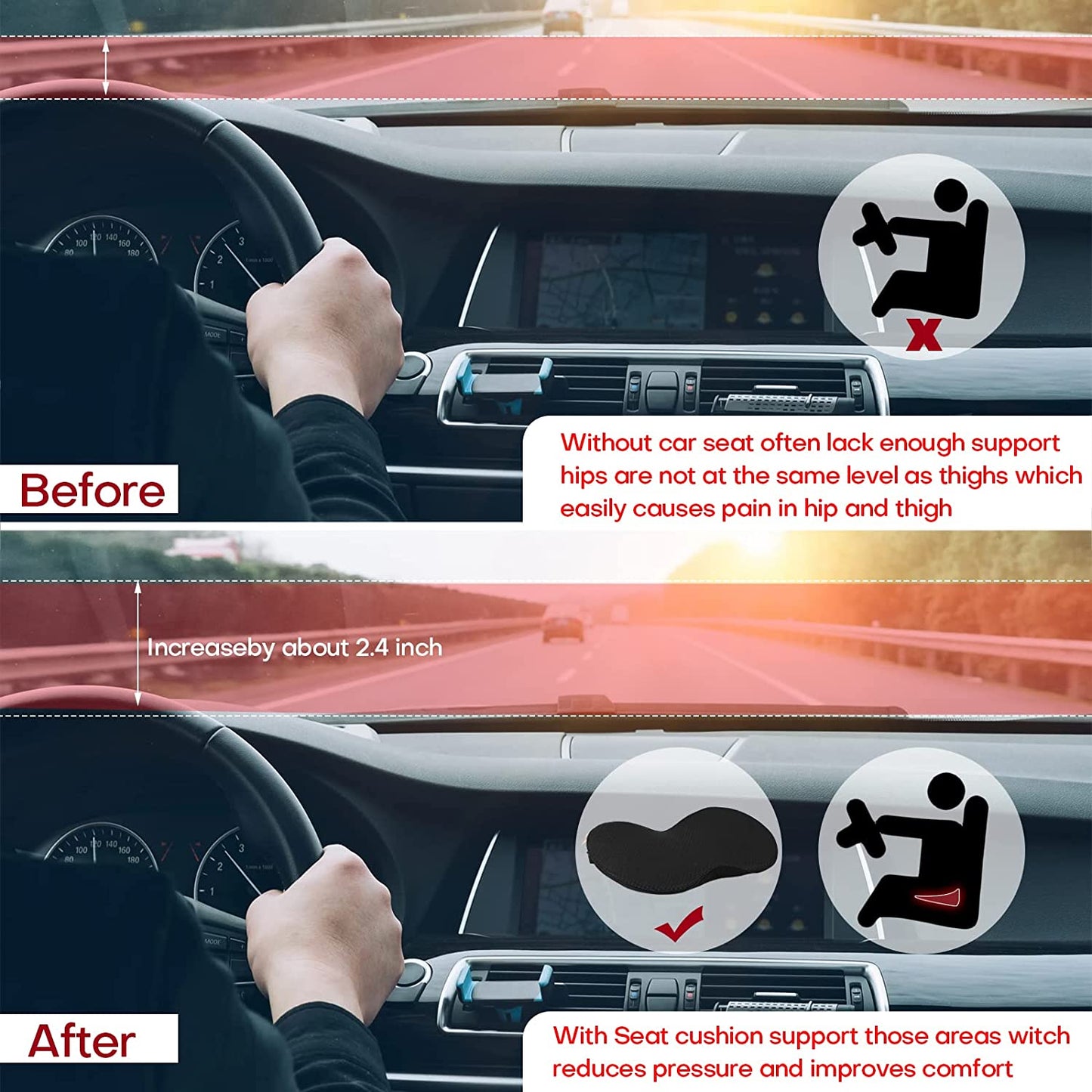 Adult Car Seat Cushion for Comfort