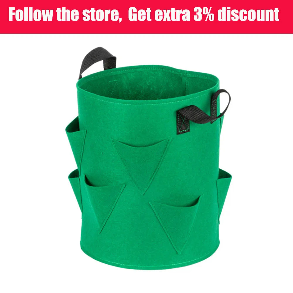Breathable Strawberry Planting Bag | 5/7/10 Gallon Sizes (20–45 × 25–35 cm) | Container for Balcony and Garden Plants