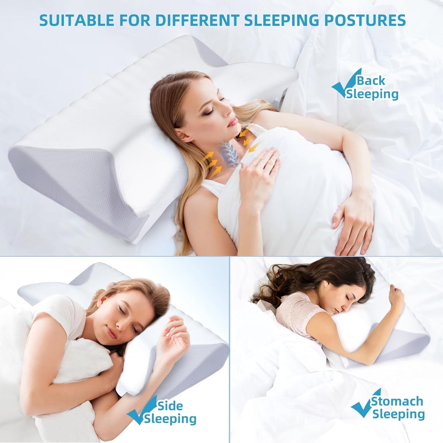 CloudRest Pillow - Ultra-Soft Ergonomic Support Cushion