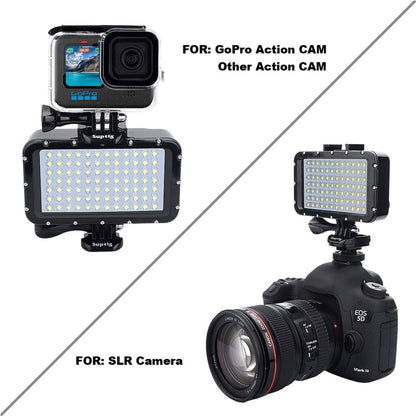 AquaBeam Pro Underwater LED Light - 84 High-Power Dimmable LEDs, Waterproof to 164ft for Action Cameras