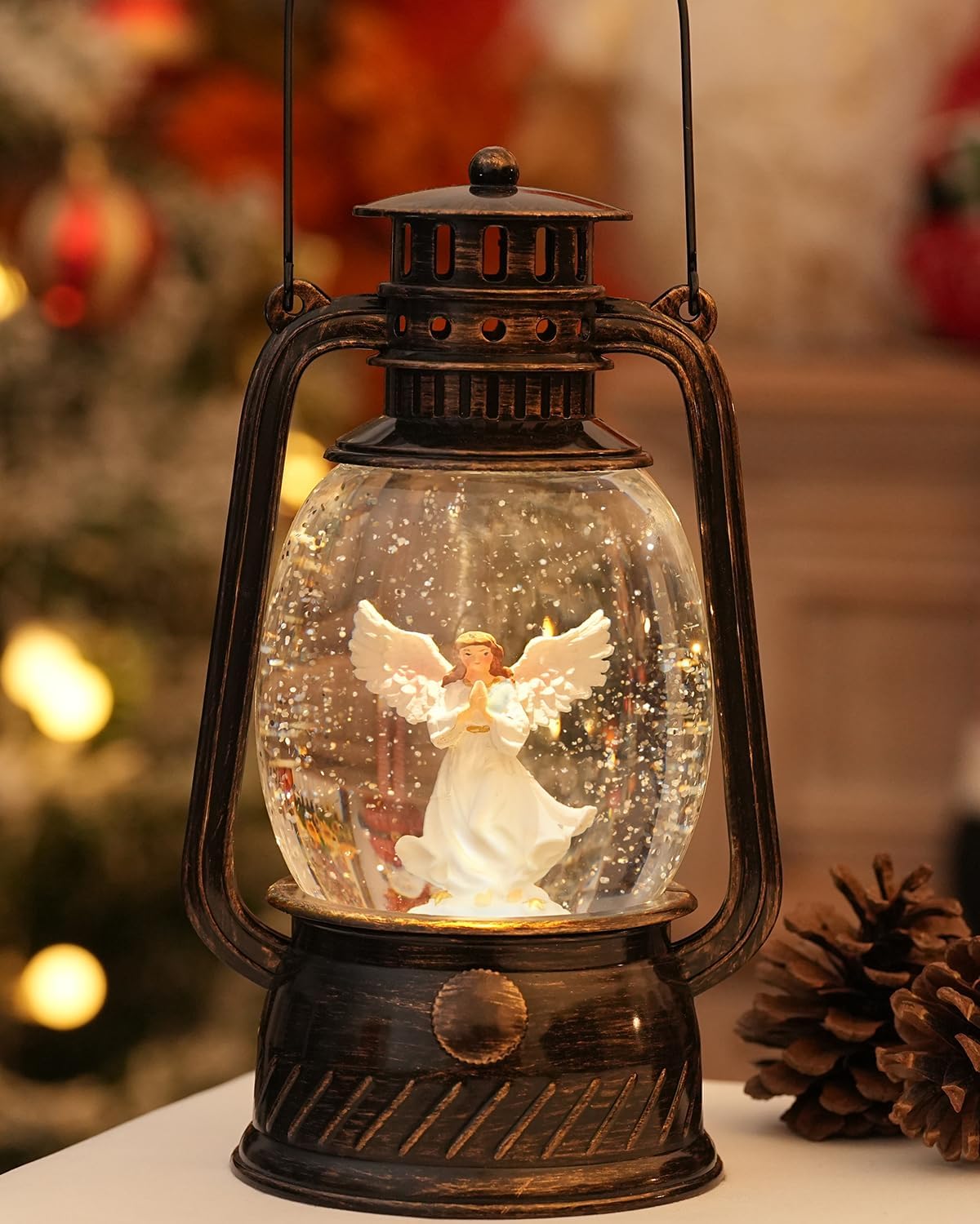 Decorative Autumn Lamp with Pumpkins – Warm LED Light & 6-Hour Timer