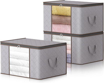 Compact Collapsible Storage Bins with Clear Viewing Panel