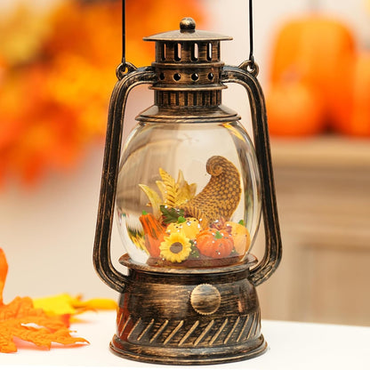 Decorative Autumn Lamp with Pumpkins – Warm LED Light & 6-Hour Timer