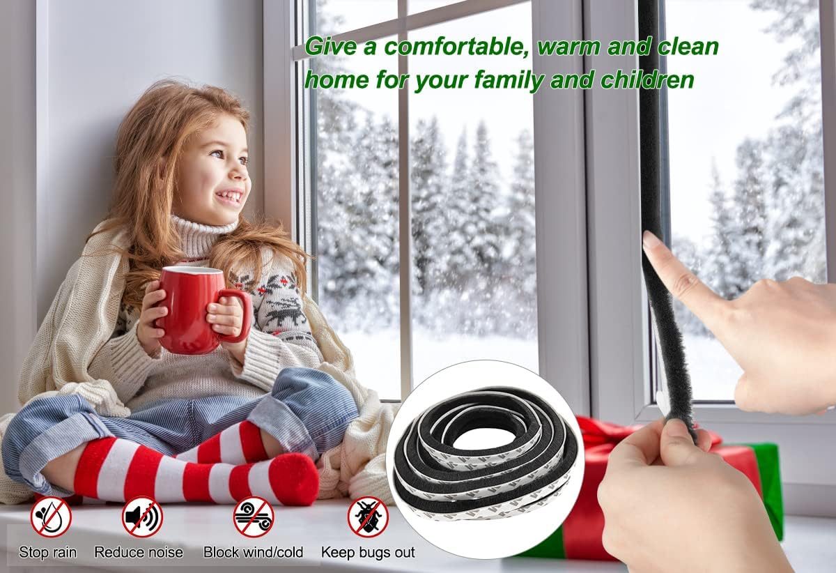 Self-Adhesive Door Seal with Brush for Effective Insulation