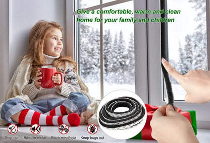 Self-Adhesive Door Seal with Brush for Effective Insulation