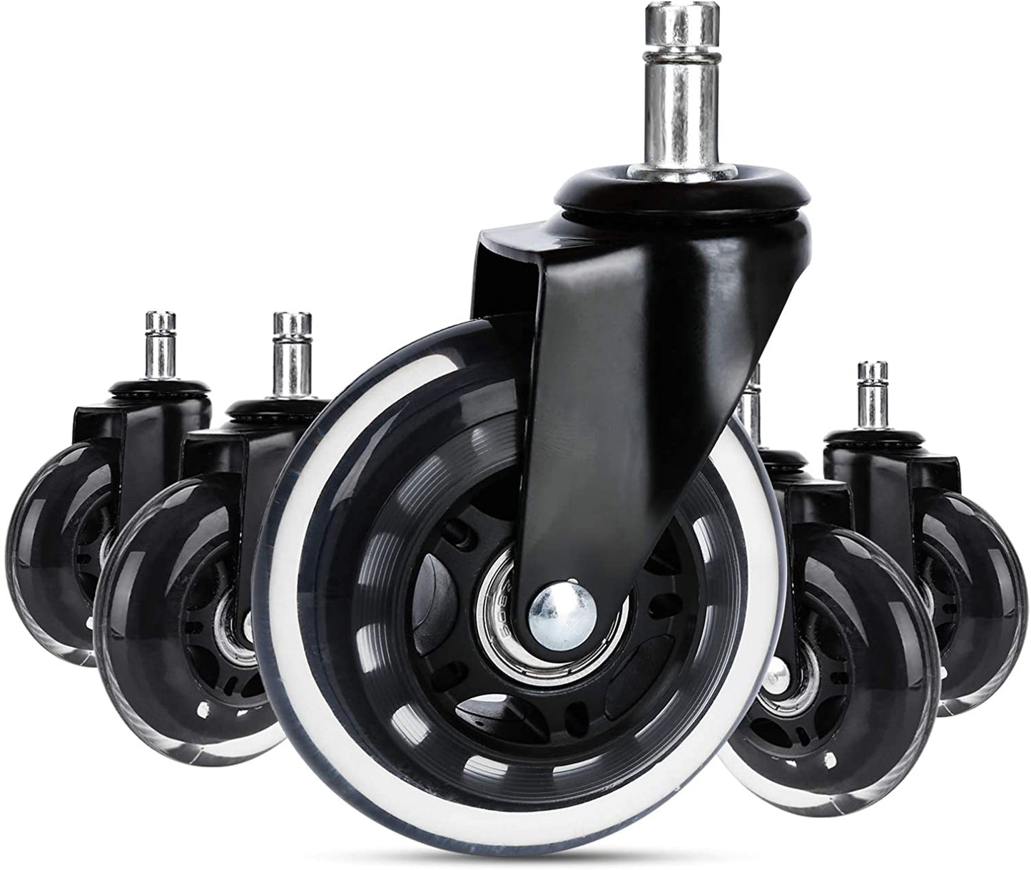 Set of 5 Heart-Shaped Floor Rollers for Office Chair Wheels