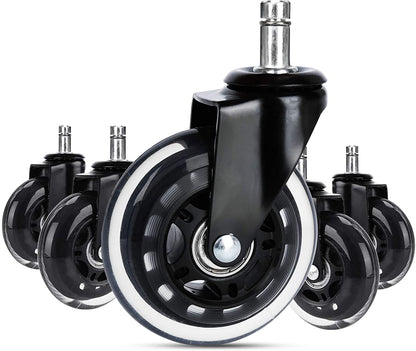 Set of 5 Heart-Shaped Floor Rollers for Office Chair Wheels
