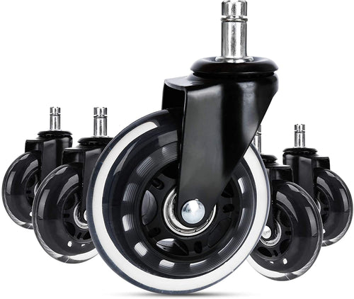 Set of 5 Heart-Shaped Floor Rollers for Office Chair Wheels