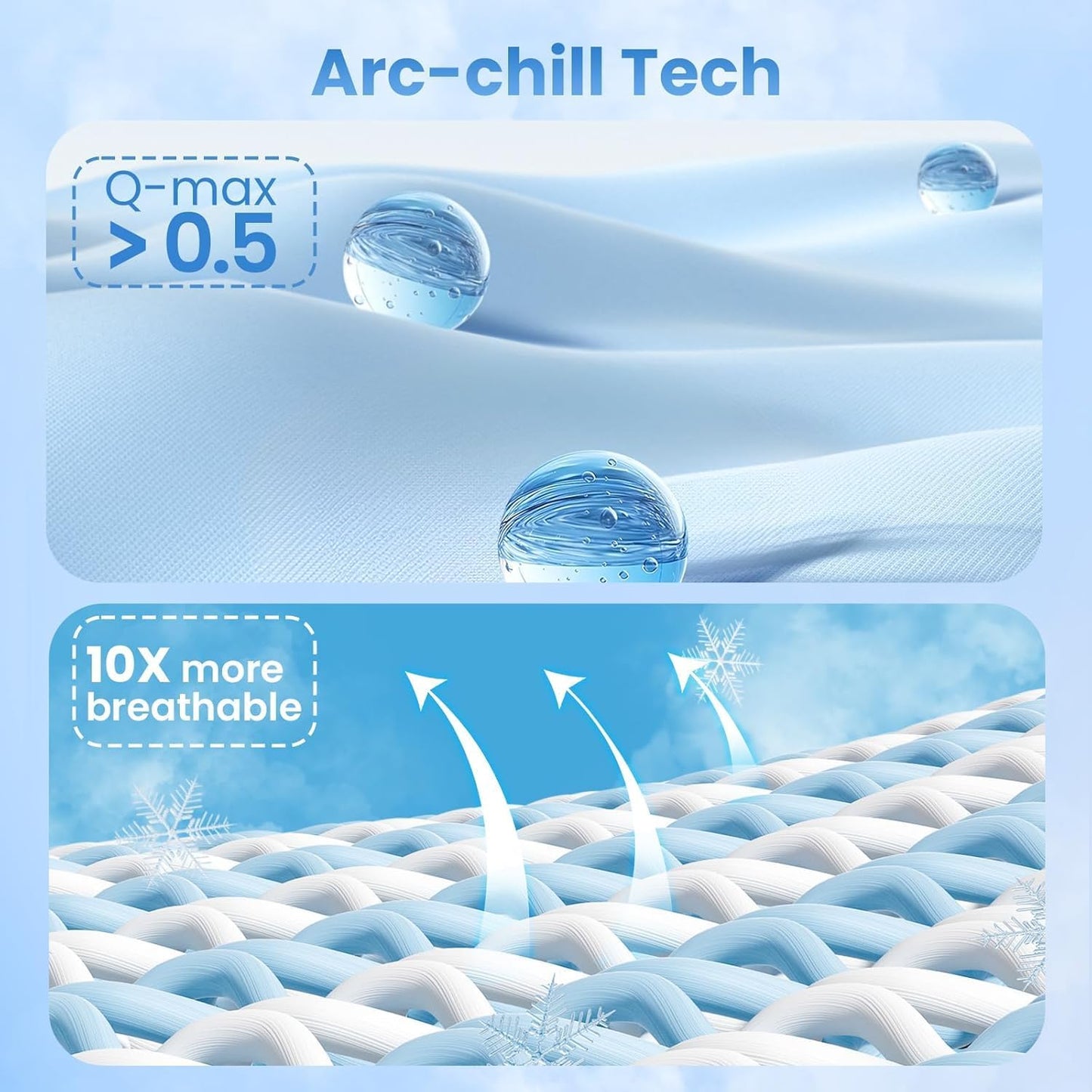 Cooling Blue Pillowcases Set of 2 – Silky Soft Q-Max 0.5