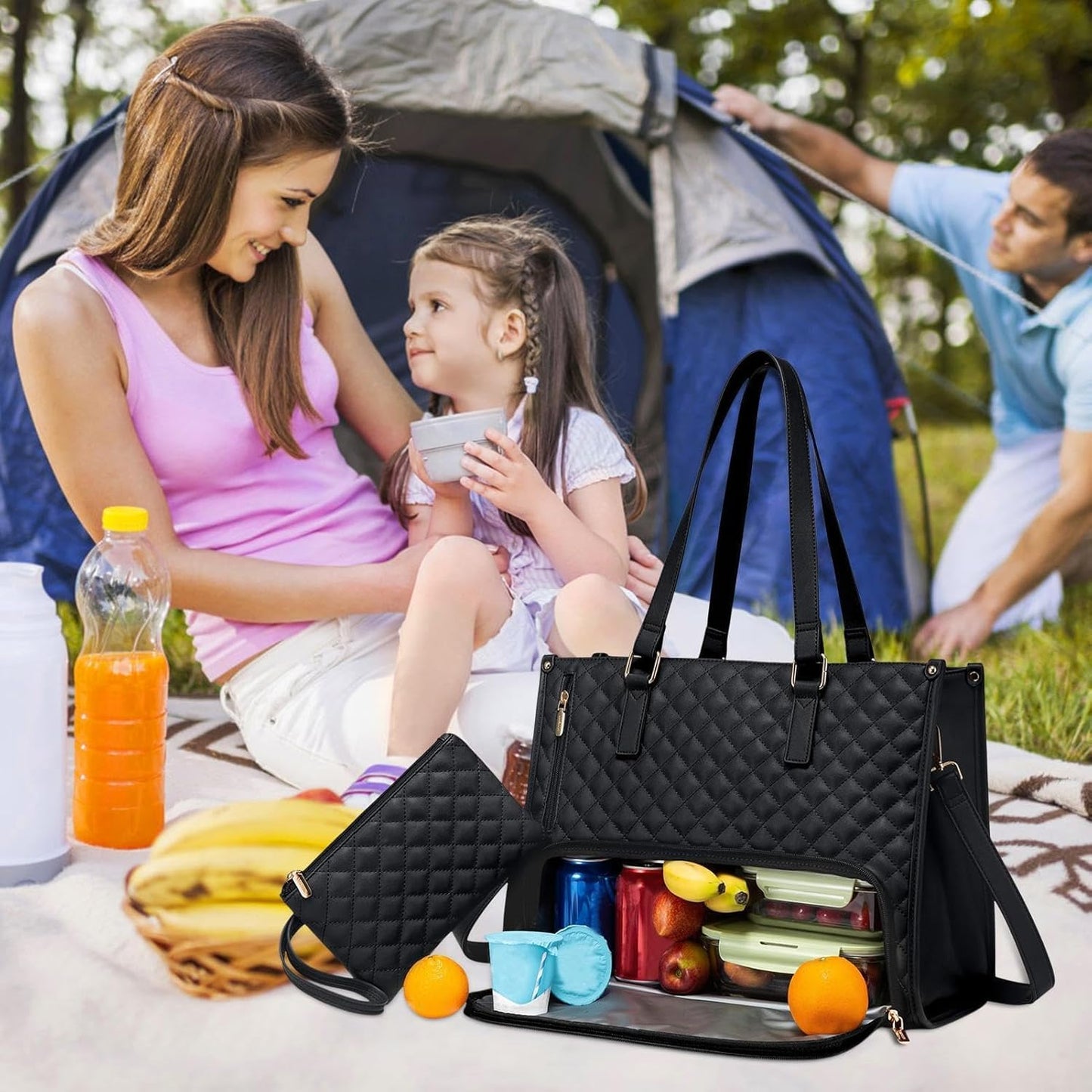 Insulated Lunch and Laptop Bag for Travel and Work - 2-in-1 Design