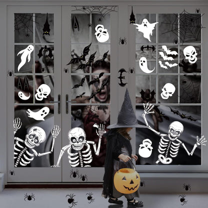 140-Piece Spooky Window Stickers for Halloween Fun