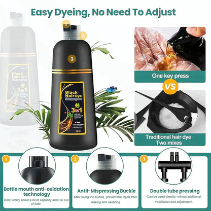 Ayurvedic Black Hair Dye Shampoo - No Side Effects