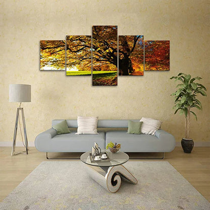 5-Piece Autumn Tree Landscape Canvas Artwork Set