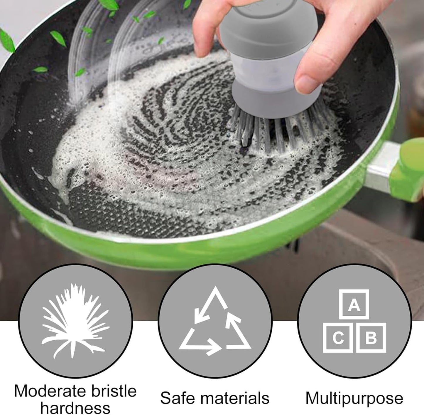 Dishwashing Brush with Soap Dispenser | Effortless Kitchen Cleaning Tool