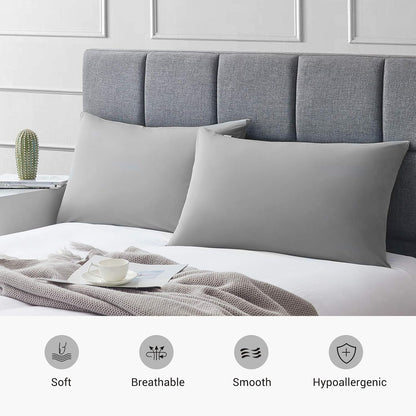 2-Pack Silky Soft Cooling Pillowcases in Dark Gray – Q-Max 0.5