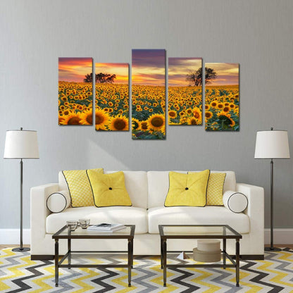 5-Piece Bright Blooms Canvas Art Set for Home Décor