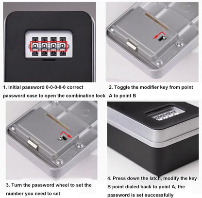 Outdoor Key Safe – Secure Key Box with Adjustable Code for Home, Includes Mounting Kit (Wall Mount)