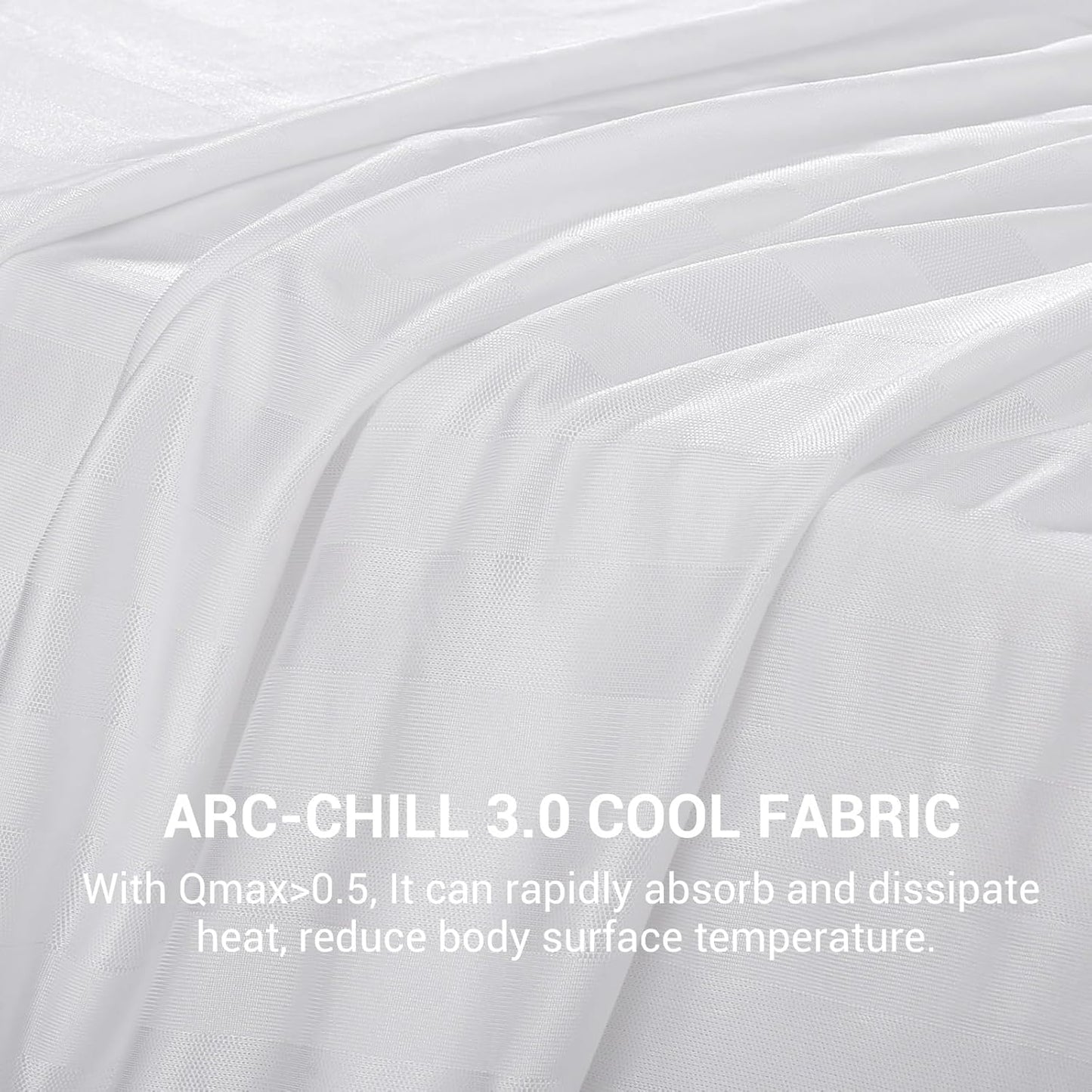 Ultra-Soft White Striped Blanket with 3.0 Cooling Fabric Q-max > 0.5