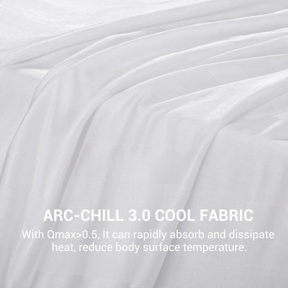 Ultra-Soft White Striped Blanket with 3.0 Cooling Fabric Q-max > 0.5