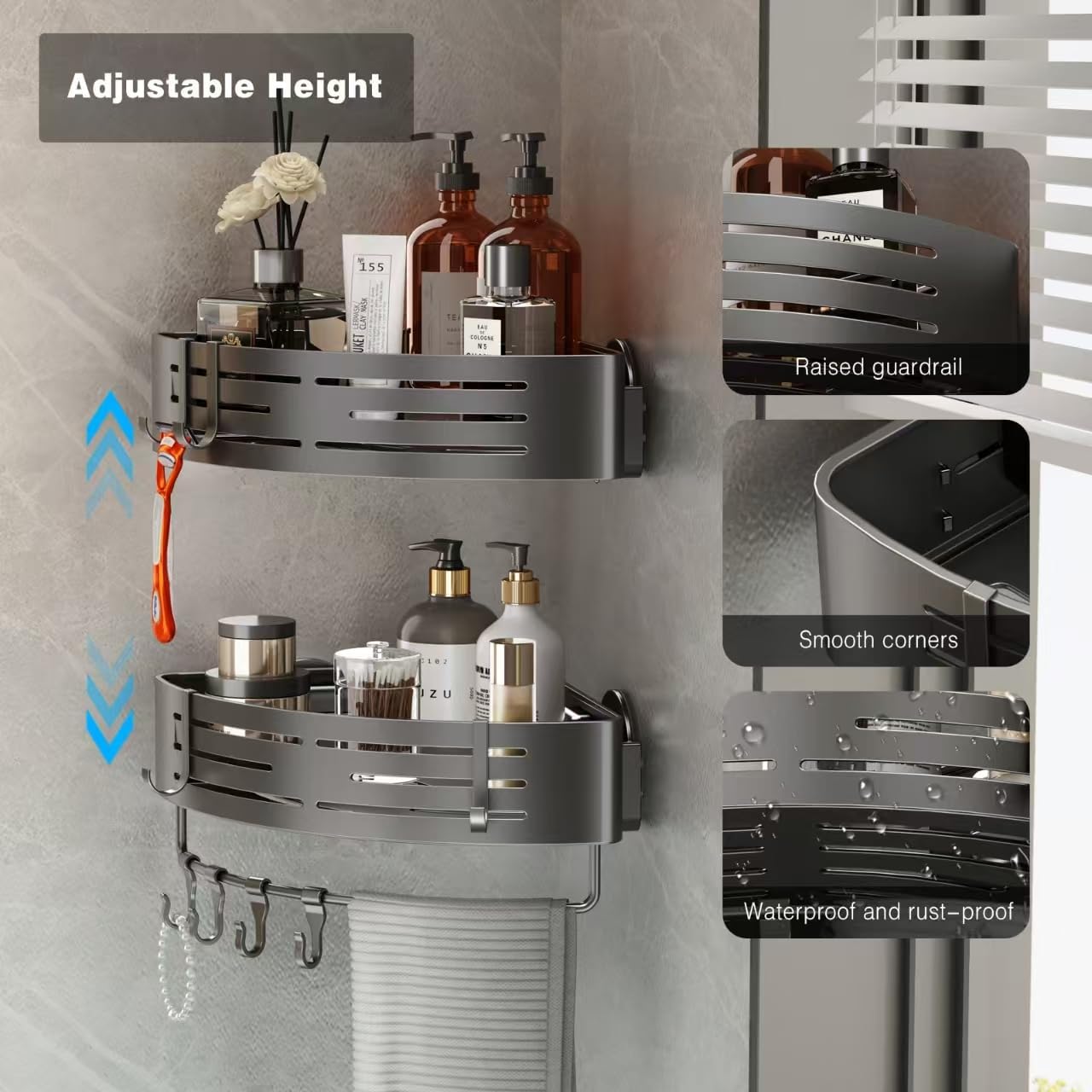 Triangular Shower Organizer | Space-Saving Stylish Versatile Caddy