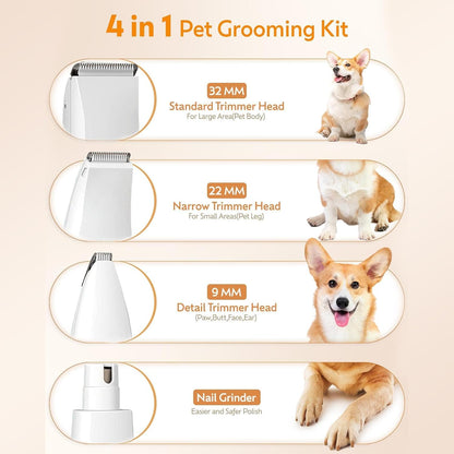 Ultimate 4-in-1 Cordless Pet Grooming Kit with Nail File