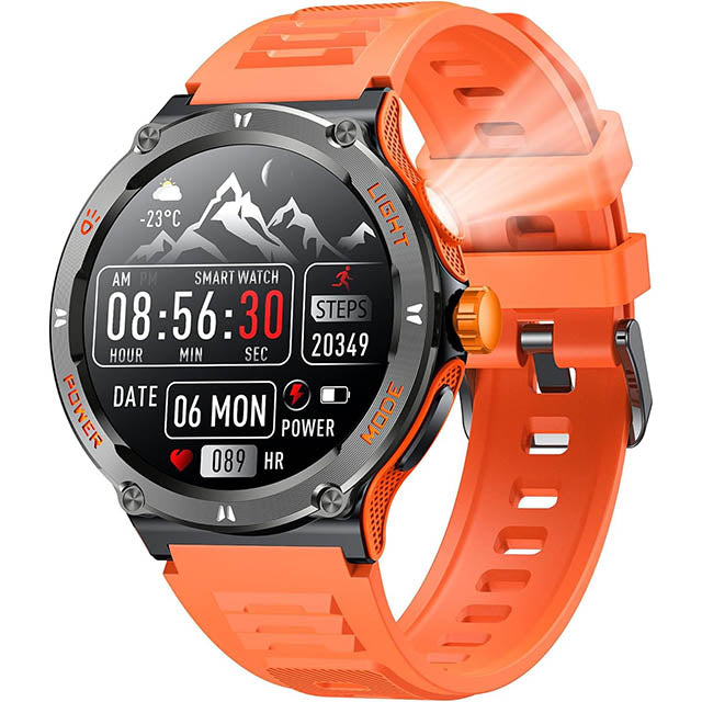 GPS Smartwatch for Men with HD Display and Flashlight Function