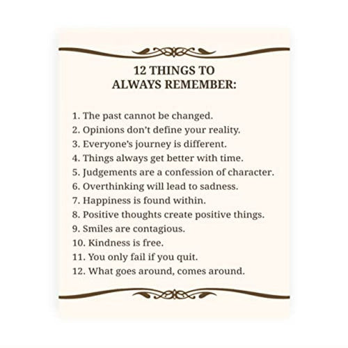 Inspirational Reminder Art Print - 12 Key Takeaways