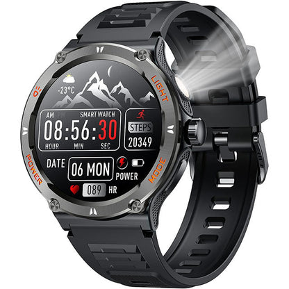 GPS Smartwatch for Men with HD Display and Flashlight Function