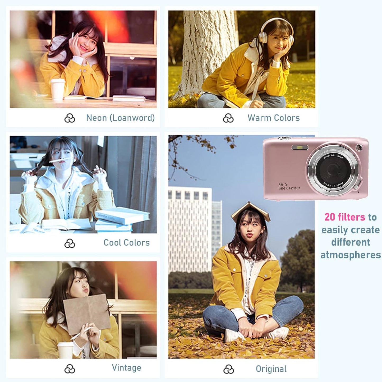 Digital Camera Compact Design with 4K Resolution