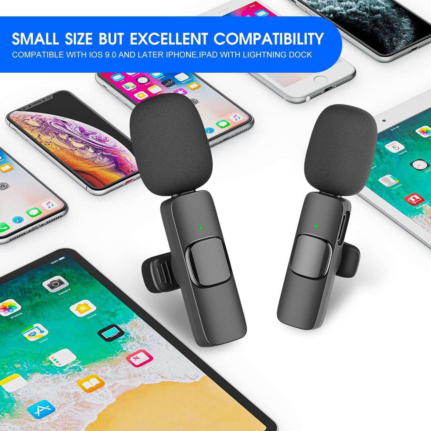 Dual Wireless Microphones for iPhone & iPad - Perfect for Creators