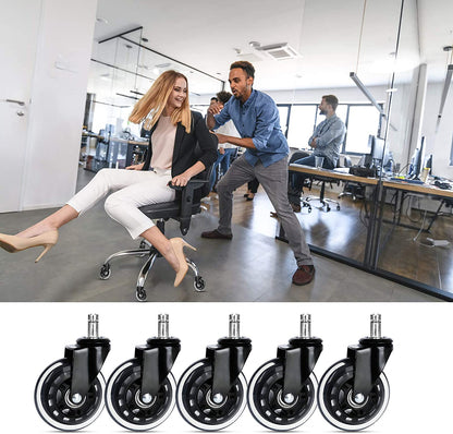 Set of 5 Heart-Shaped Floor Rollers for Office Chair Wheels